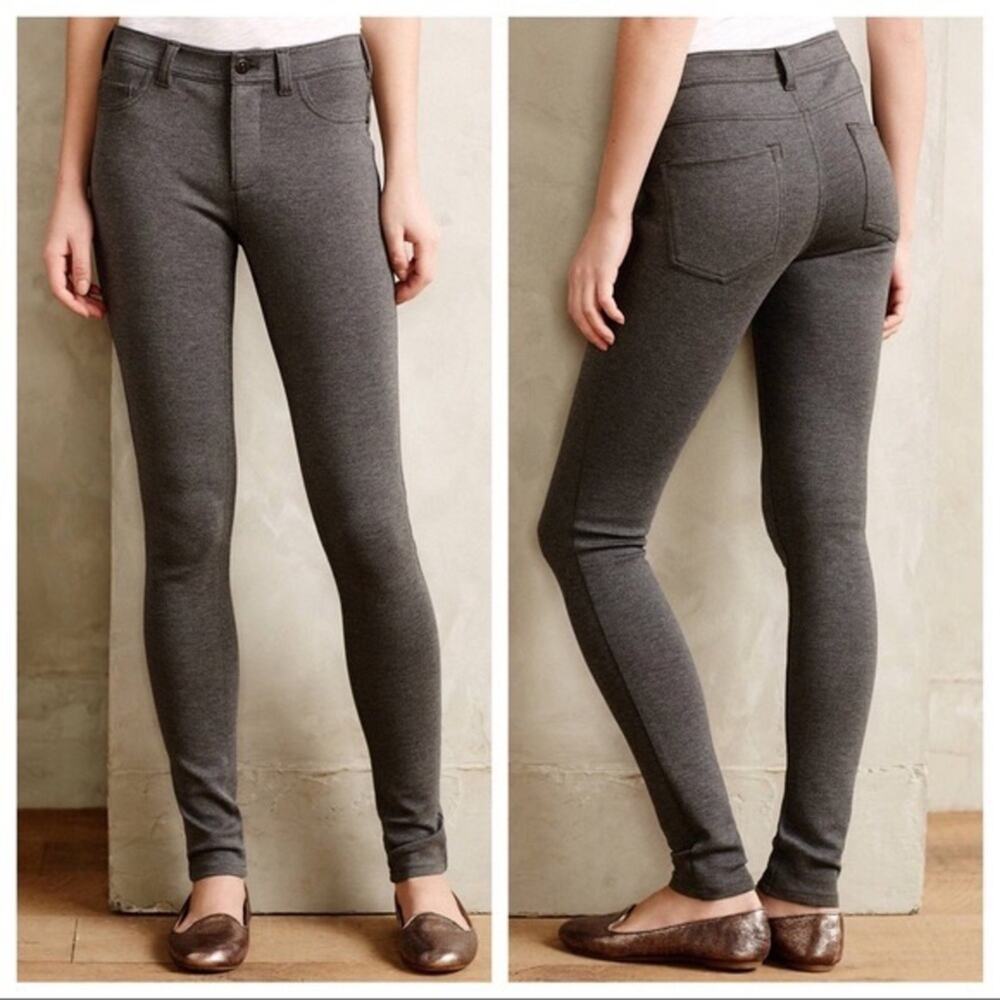 Anthropologie Grey Leggings Pilcro Letterpress Serif Heathered Ponte Pants